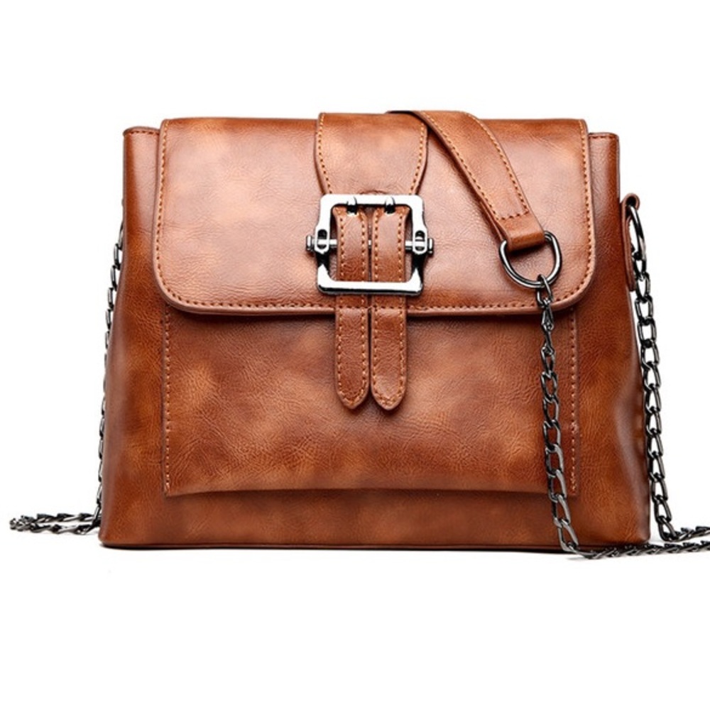 NEW Brown Leather Shoulder Crossbody Purse